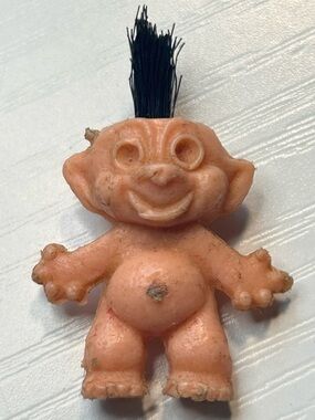 Gumball Troll Doll 2" Miniature Vending Prize Bristle Hair Vintage 1960s Trinket